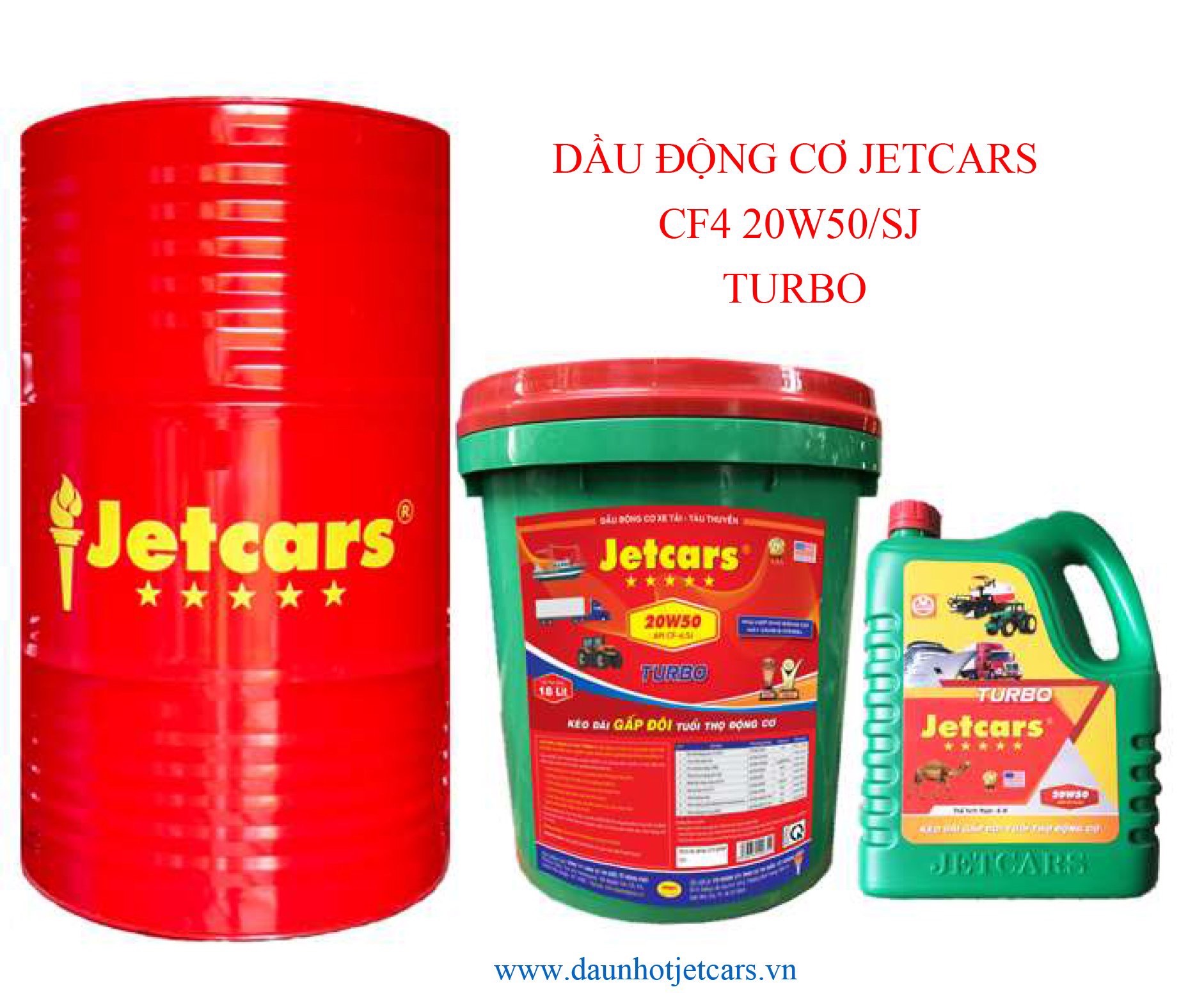 NHỚT ĐỘNG CƠ JETCARS CF4 TURBO 20W50/ 200 Lít